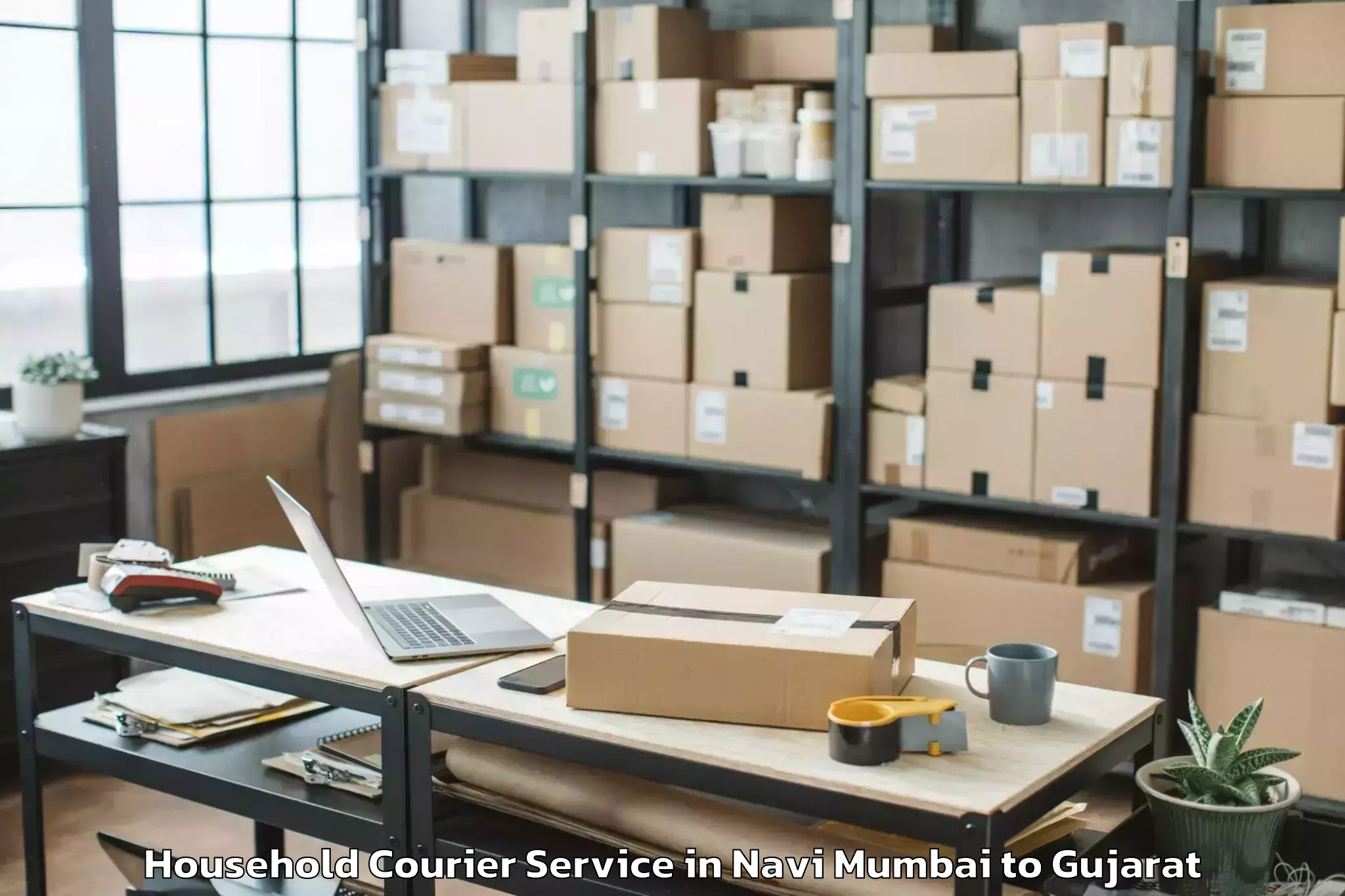 Quality Navi Mumbai to Dhrangadhra Household Courier